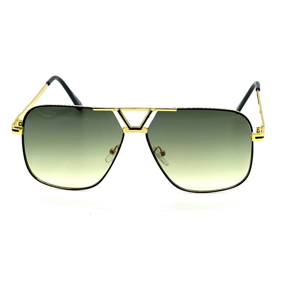 Sunglasses Gold‎ Frame Square Lens Fashion Men Retro Classic Shades Street Wear